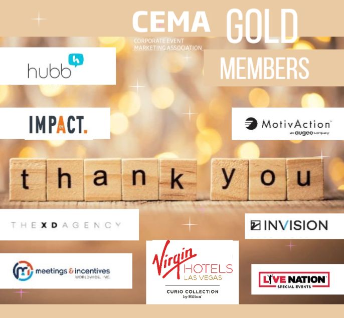 cemaonline's tweet photo. Our Gold members are helping CEMA celebrate our 30th and deliver high quality events for eminent networking, collaboration and innovation. 
#EventExecs #MeetingProfs #EventProfs Thank You @ImpactXM @LiveNation @MotivActionLLC https://t.co/Z66BiUysJg