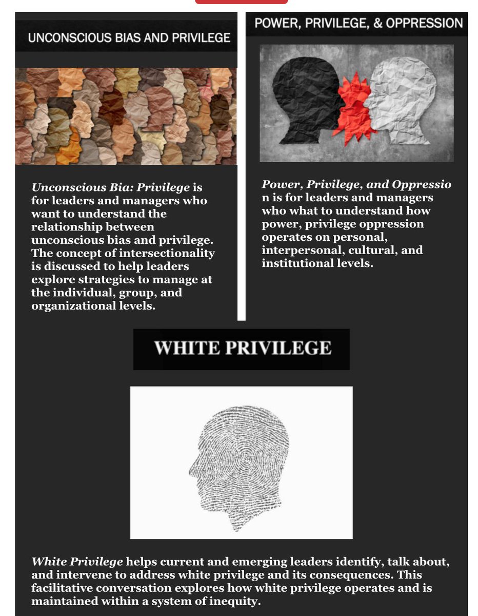 Oec2solutions's tweet image. Got Privilege! Let&apos;s Talk!
OEC2 Solutions Diversity &amp;amp; Inclusion Practice offers a series of facilitative conversations on privilege: (1) Unconscious Bias and Privilege, (2) Power, Privilege and Oppression, and (3) White Privilege. Contact us today.
lnkd.in/g_HdXyj