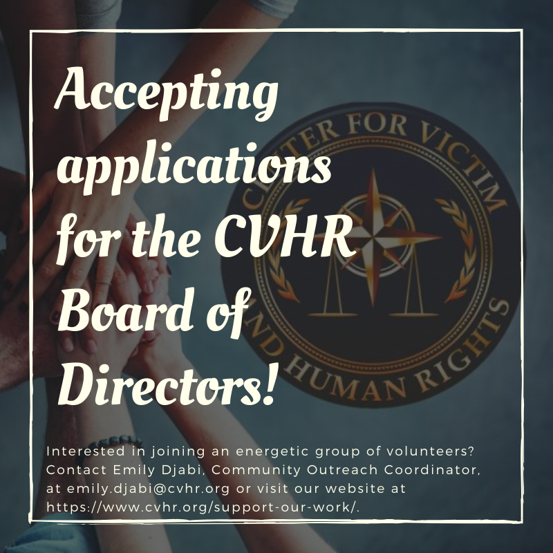 CVHRORG's tweet photo. Are you looking to support out work using your time? 

Consider applying to become a CVHR Board Member! https://t.co/TMauXu52td