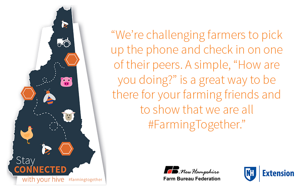 #Farming can be stressful, but our greatest allies in mitigating that stress are our fellow farmers. We’re challenging farmers to pick up the phone and check in on their peers to show that we are all #FarmingTogether. #stressmanagement <a href="/NHFarmBureauFed/">NHFBF</a> 
fb.org/programs/rural…