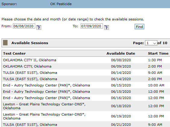 OkstatePestEd's tweet photo. Upcoming dates available for commercial pesticide applicator tests at PSI test centers . To check for all available dates go to this link https://t.co/QtCkCgixJr #okstate #extension #pested https://t.co/vGh2sQGEb1