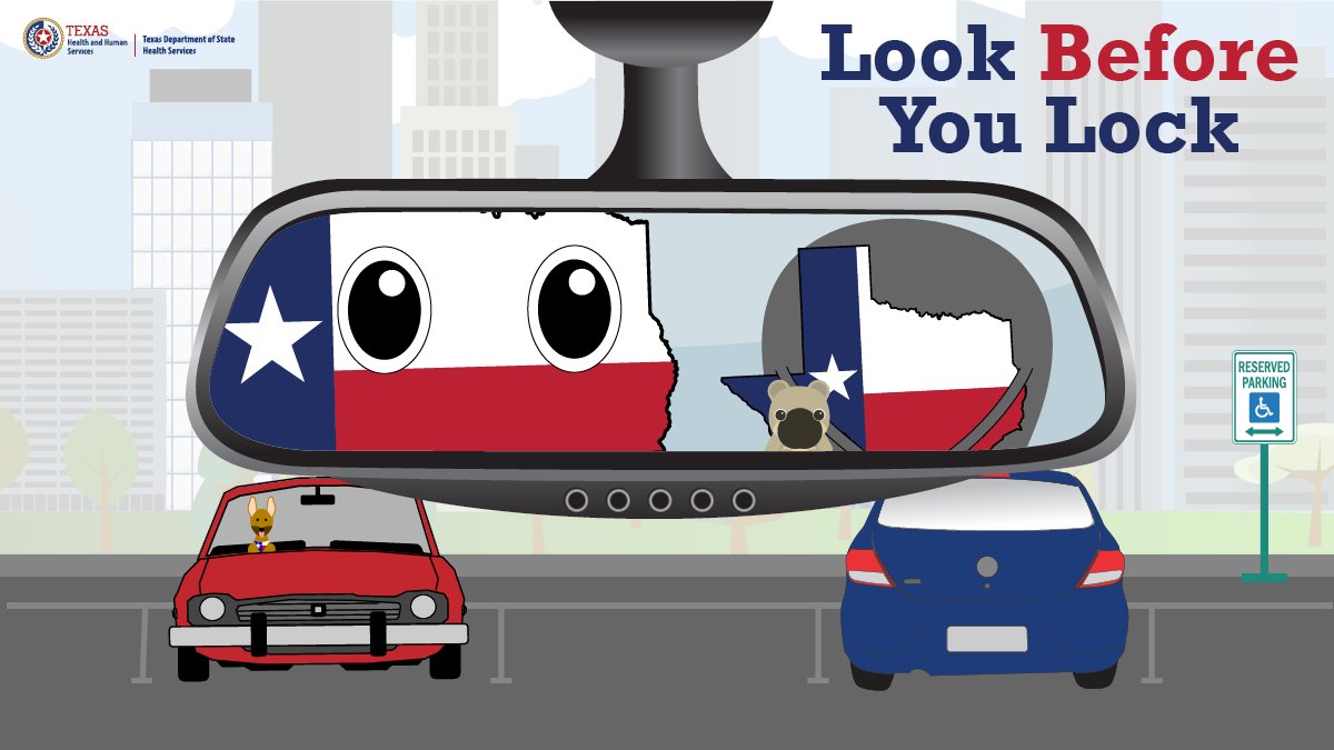 TexasDSHS's tweet photo. The #Texas summer heat is back. ๐ฅ๐ก๏ธ
Remember that it only takes 10 minutes for the temperature in a parked car to reach deadly levels for children. Never leave a child or pet in your car.๐ง๐ถ
Tips to avoid child heatstroke: https://t.co/Jpe2Q5wndX
#LookBeforeYourLock ๐๐๐ https://t.co/KX9CQ07pWX