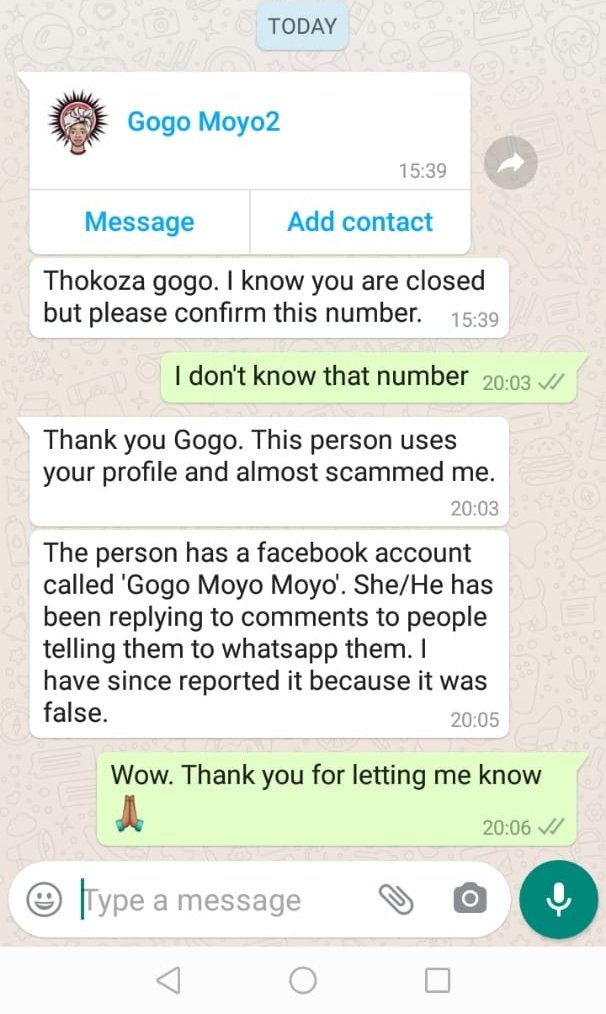 Dr Refiloe Moyo Scammer Alert This Is Not Not My Number