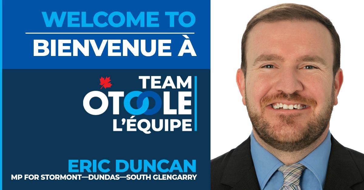 erinotoole's tweet photo. Welcome/Bienvenue @EricDuncanSDSG! https://t.co/I2ypz2V8PS