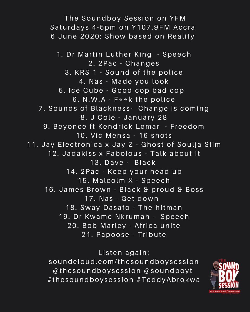 SoundboyT's tweet image. Saturday’s #Thesoundboysession show on @y1079fm. Listen back or download via 
soundcloud.com/thesoundboyses….
-
#BLM #Reality #StaySafe