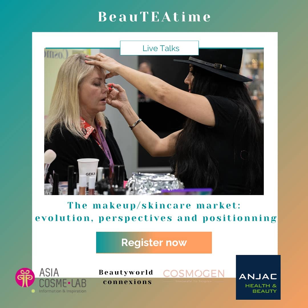 MakeUpInWorld's tweet photo. 1st conference on June, 15th, 2020. Let’s talk about the makeup and skincare market !
With
#asiacosmelab
@cosmogenParis
#beautyworldconnexion
#anjac
Register now:
https://t.co/59nEay6XwU
#beauteamatch #beauty #cosmetics #makeup #skincare #MakeupinWorld #cleanbeautyinlondon https://t.co/CPb75kxTKK