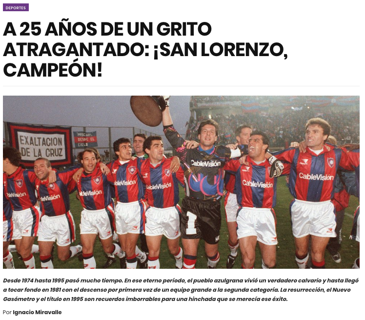 EscuelaETER's tweet photo. #EterDigital | A 25 AÑOS DE UN GRITO ATRAGANTADO: ¡SAN LORENZO, CAMPEÓN!
Por Ignacio Miravalle
👉 https://t.co/cgqCLhTpKZ https://t.co/YKfB2hRQyg