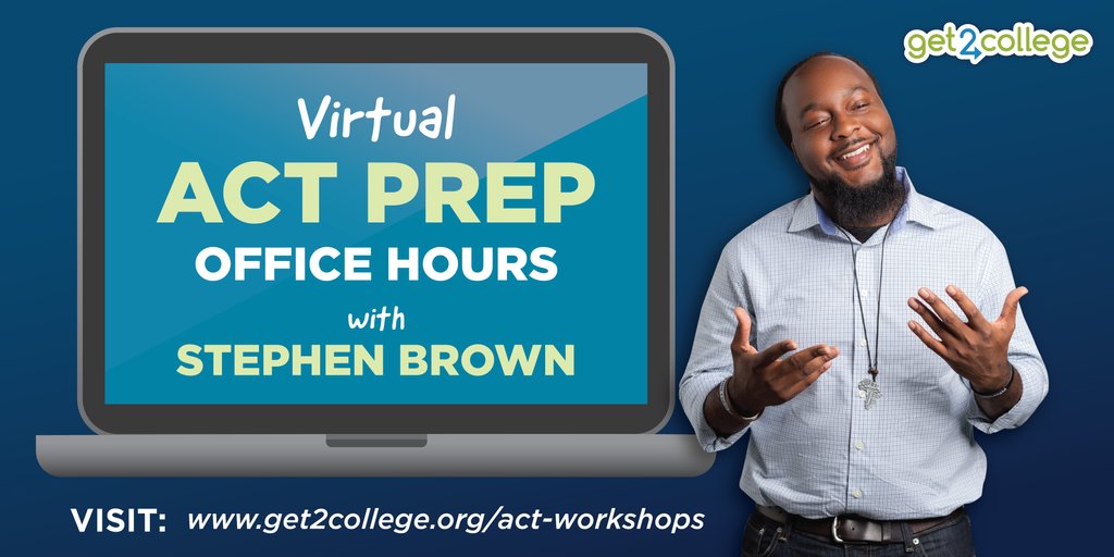WHEFGet2College's tweet photo. Sign up for a *virtual* ACT Prep workshop! The workshop will consist of five (5) two-hour meetings Monday – Friday and are scheduled for 10:00 - 12:00 each day.  Go to https://t.co/PD1cCTFrMT to learn more and register. https://t.co/jkgAkpd0xC