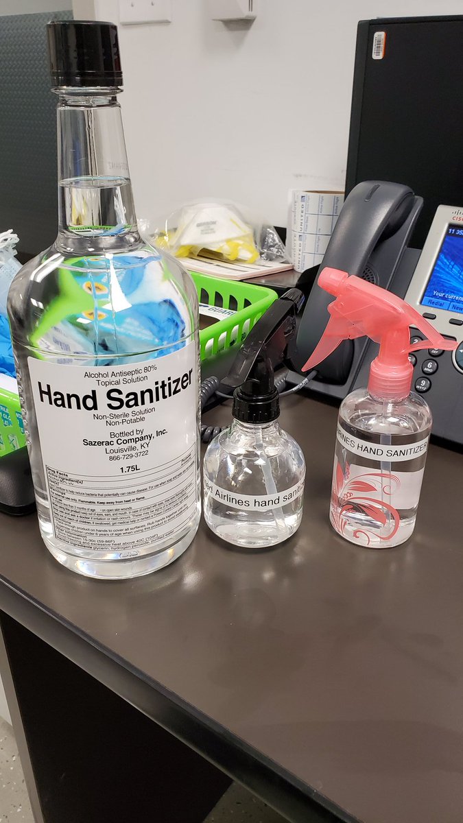 United CSR Anne is filling up the hand sanitizer bottles for the gate. <a href="/weareunited/">We Are United</a> <a href="/Jeanblu8219/">Jean</a>