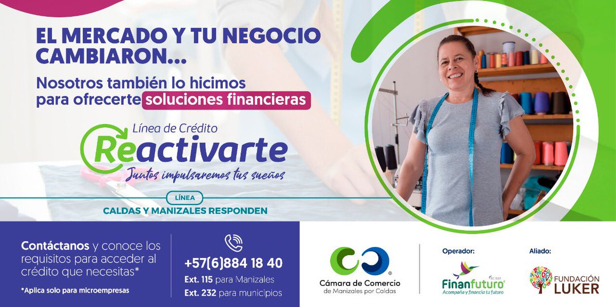 Irenemejiar's tweet photo. Si eres microempresario y estás buscando financiación, @CCManizales tiene información importante para ti. Créditos con acceso a tasas únicas por debajo del mercado, junto con acompañamiento para reactivar tu negocio. Más detalles en @CCManizales @linamariarl @fjaramillor https://t.co/sygC7h5lim