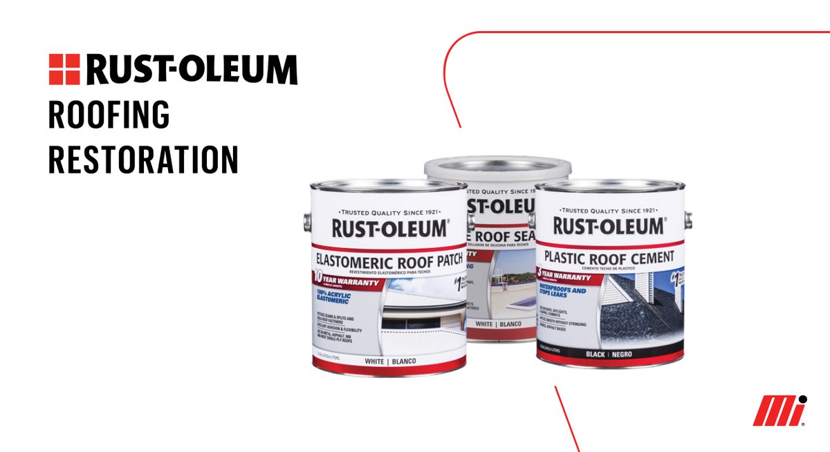 MIMotionInd's tweet photo. Have a leaky roof to repair? Rust-Oleum offers a vast roofing restoration line complete with roof coatings, path & repair products and cleaners - making roof repair and maintenance nice and easy. https://t.co/oJJa9TLBpX #ExpectMoreWithMotion https://t.co/swbuWuMp7C