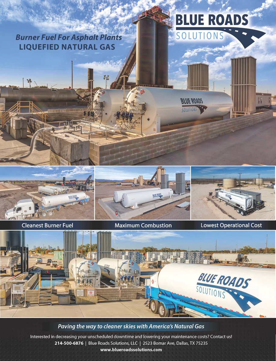 UtahAsphalt's tweet photo. @BlueRoads_TX provide customers with delivered liquefied natural gas for asphalt plant burner fuel. They are ready to help you decrease your unscheduled downtime and lower you maintenance costs with their LNG systems. 214-500-6876 or by visiting https://t.co/FBkex1pRxz https://t.co/Ej8sKXrmKZ