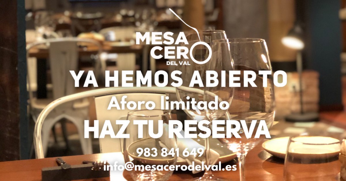 Hemos adaptado nuestro espacio y tomado todas las medidas necesarias para que puedas disfrutar de Mesa Cero con total tranquilidad. #mesacero #restaurantesvalladolid