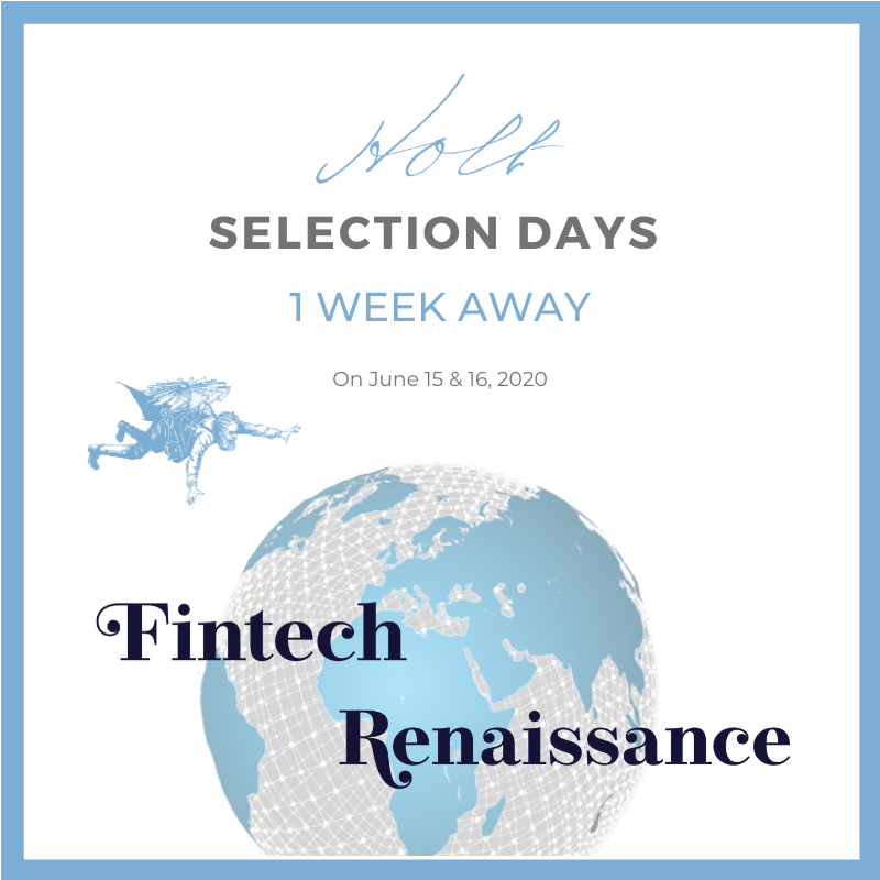 HoltXchange's tweet photo. In exactly one week, we will be kicking-off our third annual Selection Days! We are super excited to be virtually hosting our #HoltAdvisors, sponsors and of course the startups!
#FintechRenaissance #SelectionDays #Holt2020 #Fintech #FintechCanada https://t.co/Ze5GkRkPAJ