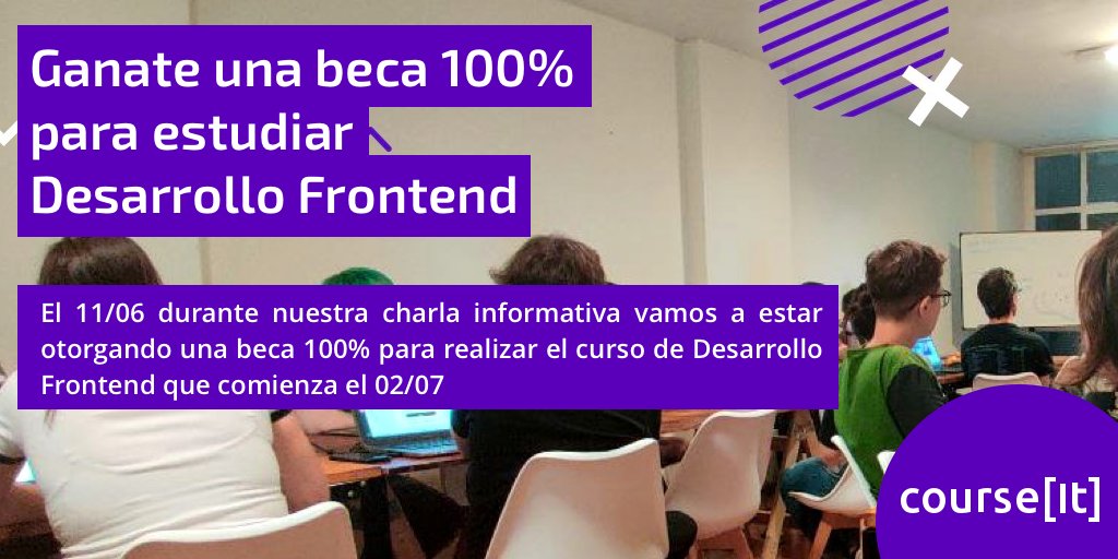 courseitok's tweet photo. 🚨 ¡Atención! 🚨 Queremos hacer nuestro aporte para que más gente pueda empezar a desarrollar, por eso el jueves vamos a estar otorgando una beca 100% para realizar el curso de Desarrollo Frontend. Participan todas las personas que le den like y retweet a esta foto ¡Mucha suerte! https://t.co/2h1z7VIJjt