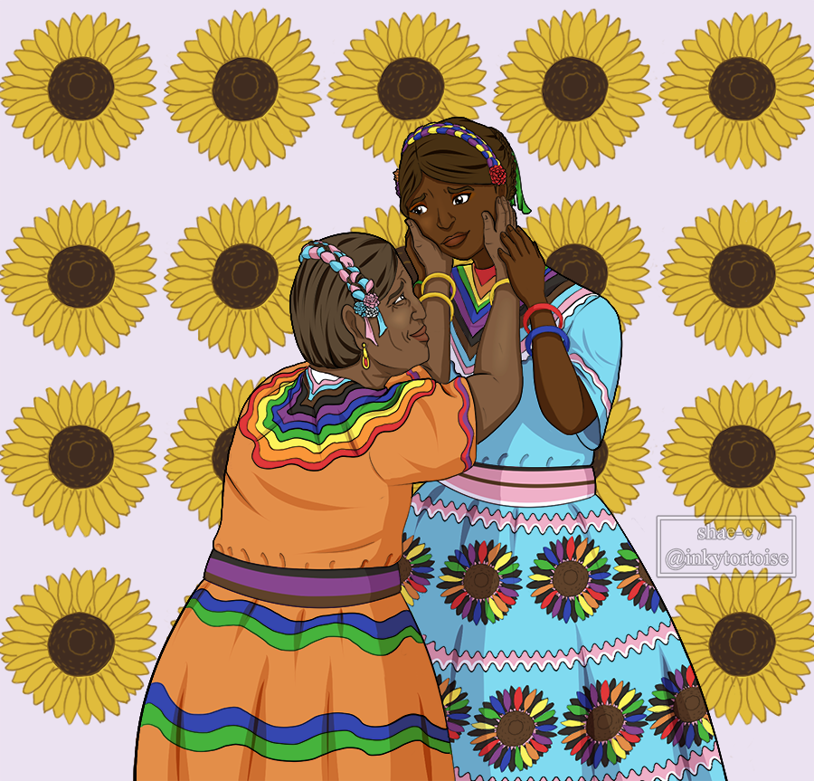 InkyTortoise's tweet photo. We've always been here. Happy Pride everyone! Love yourselves and love each other. 🌈🌈🌻

( #PrideMonth #PRIDE2020 #LGBTQ #artistsontwitter #digitalart #folklorico ) https://t.co/lUJveUIUMk