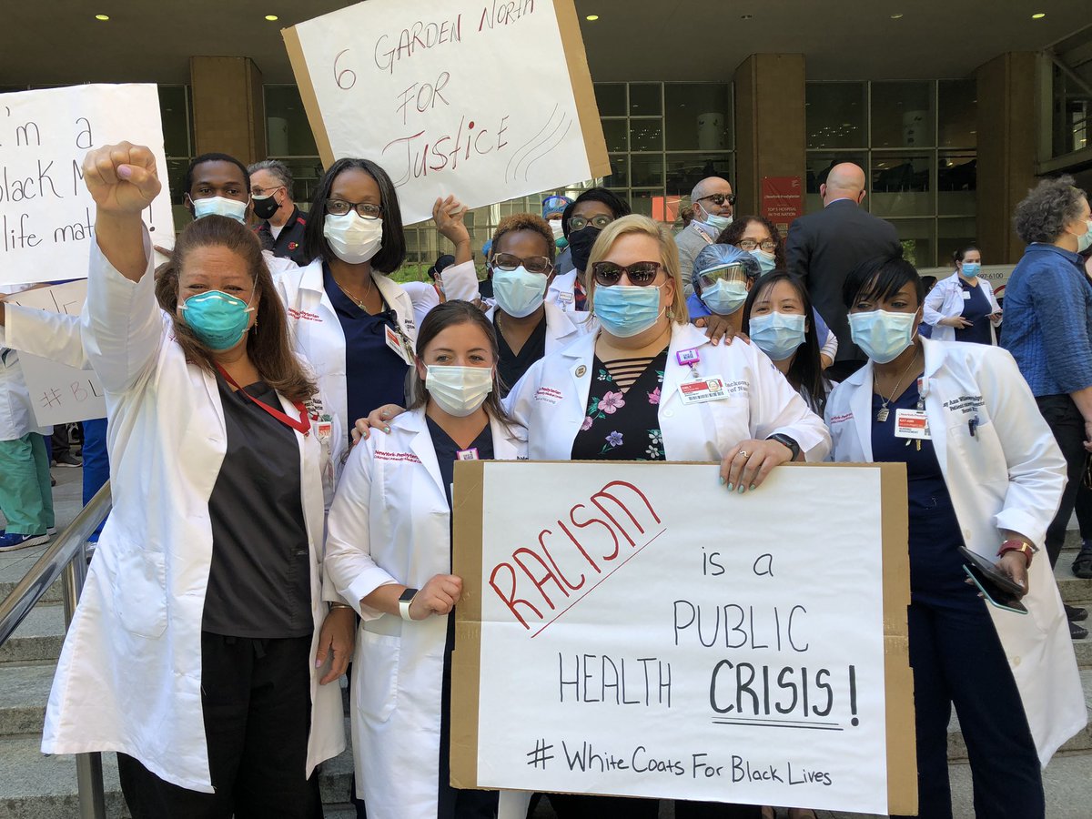 I am proud to kneel beside my colleagues today as it is far beyond  time to address implicit bias in healthcare.  Not only today, but every single day!   Racism is a public health crisis.  #WhiteCoatsForBlackLives