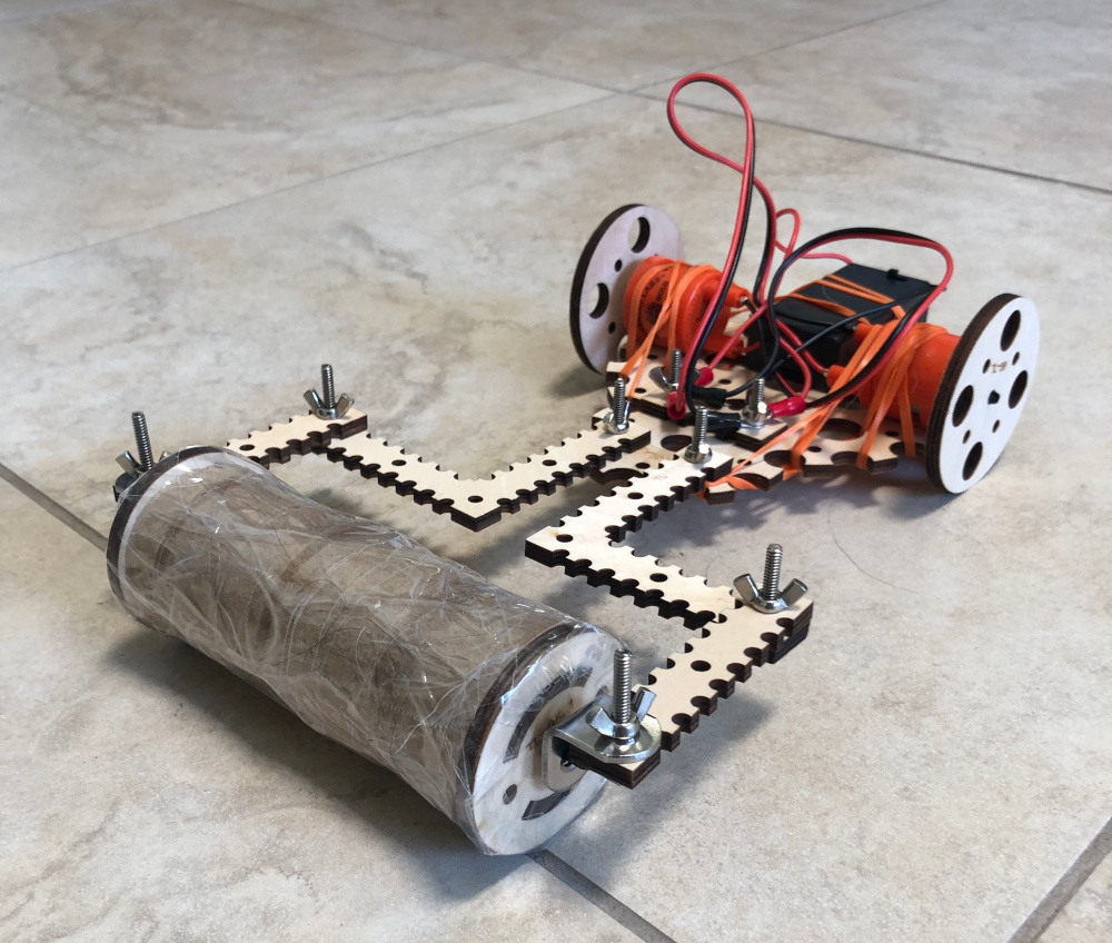 Finn in Tempe Arizona made this powerful-looking roller. I love the use of the cardboard roll! Tinkering helps us remember that the world is full of resources if you keep you eyes and mind open. #TinkeringForAll