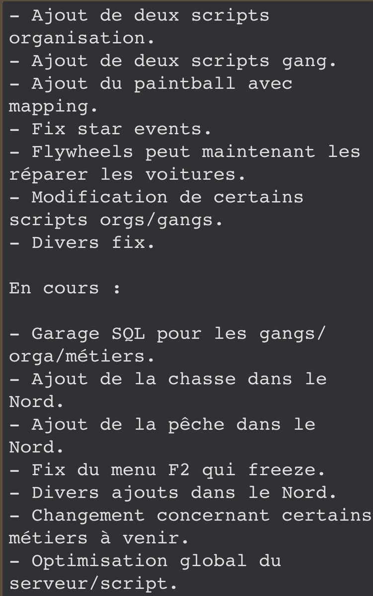 LevelV_'s tweet image. MAIS! Le VOILAAAA #PatchNote #LevelV #GtaRp #Rp