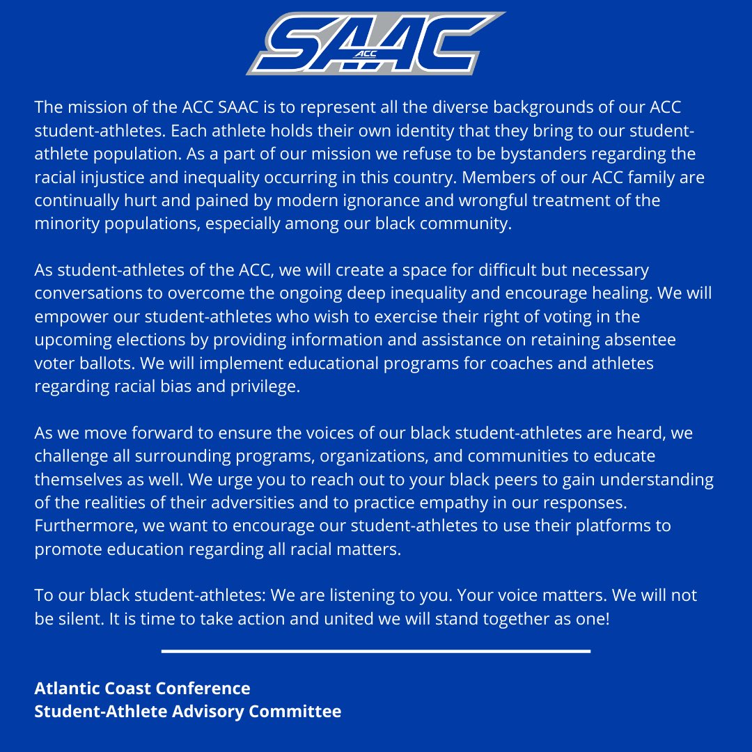 #ACCSAAC #TogetherAsOne #BlackLivesMatter