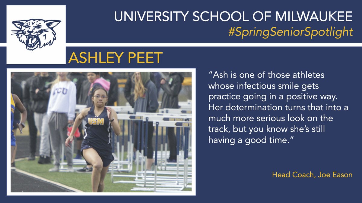USMathletics's tweet photo. Today's #SpringSeniorSpotlight is Ashley Peet! 👟

#BelieveAndAchieve #GoWildcats https://t.co/9WrGdck07f