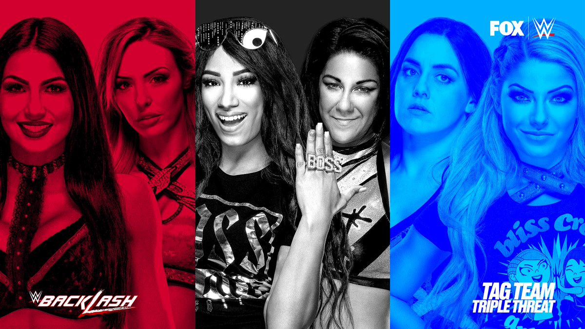 WWEonFOX's tweet photo. Sunday.

The @WWE Women's Tag Team Titles are on the line. #WWEBacklash https://t.co/No8JnH9poC