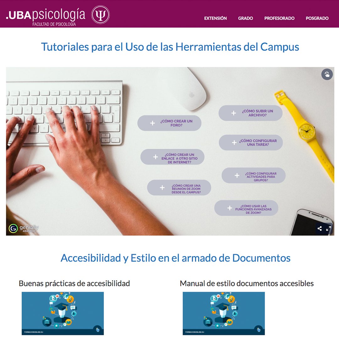 SEaD_PsiUBA's tweet photo. Tutoriales para el Uso de las Herramientas del Campus 
👇
https://t.co/MC2OEnUgGw
Accesibilidad + Moodle + Zoom = 👏
#Sead #ubapsico #psicouba #educacionadistancia #campusvirtual https://t.co/XbaLdsWIOa