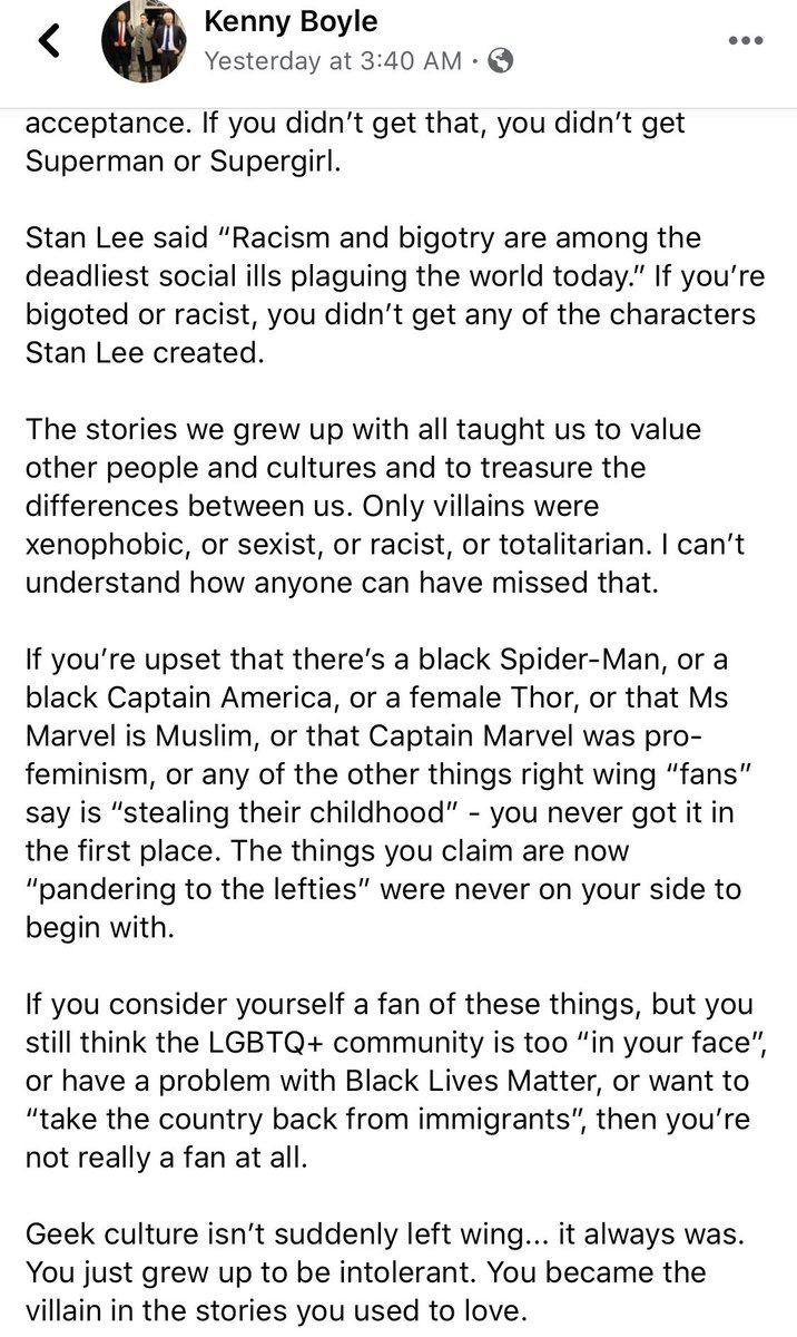 MattDapra's tweet photo. This is why I believe in acceptance. I remember every week going to the comic store with my Dad to pick out the latest comic. These are my heroes. I am a geek, and this makes me even prouder to be one. #equality #comics #love #togetherwestand #HateHasNoPlaceHere https://t.co/sYUNJeFNlh