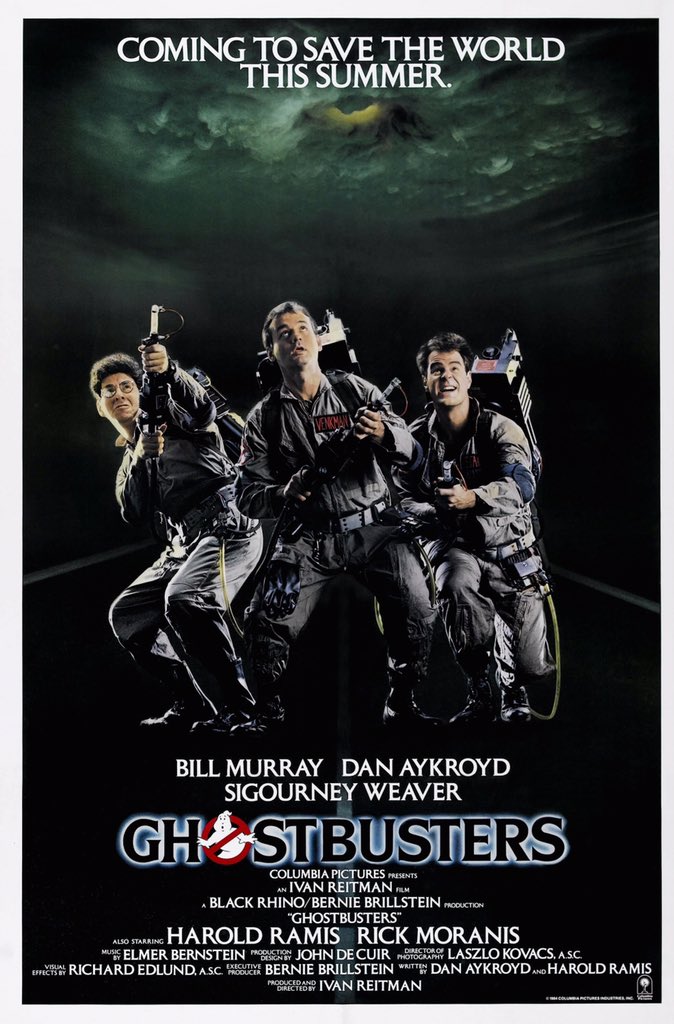 🎬MOVIE HISTORY: 36 years ago today, June 8, 1984, the movie 'Ghostbusters' opened in theaters!

#BillMurray #DanAykroyd #HaroldRamis #ErnieHudson #AnniePotts #RickMoranis #SigourneyWeaver #WilliamAtherton #DavidMargulies #SlavitzaJovan #Ghostbusters 🚫👻