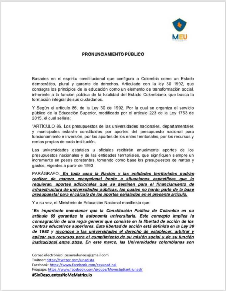 Movimiento Estudiantil Unadista 1 de Mayo tweet media