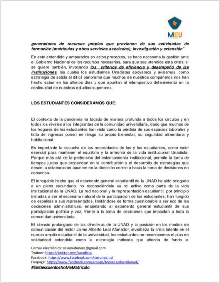 Movimiento Estudiantil Unadista 1 de Mayo tweet media