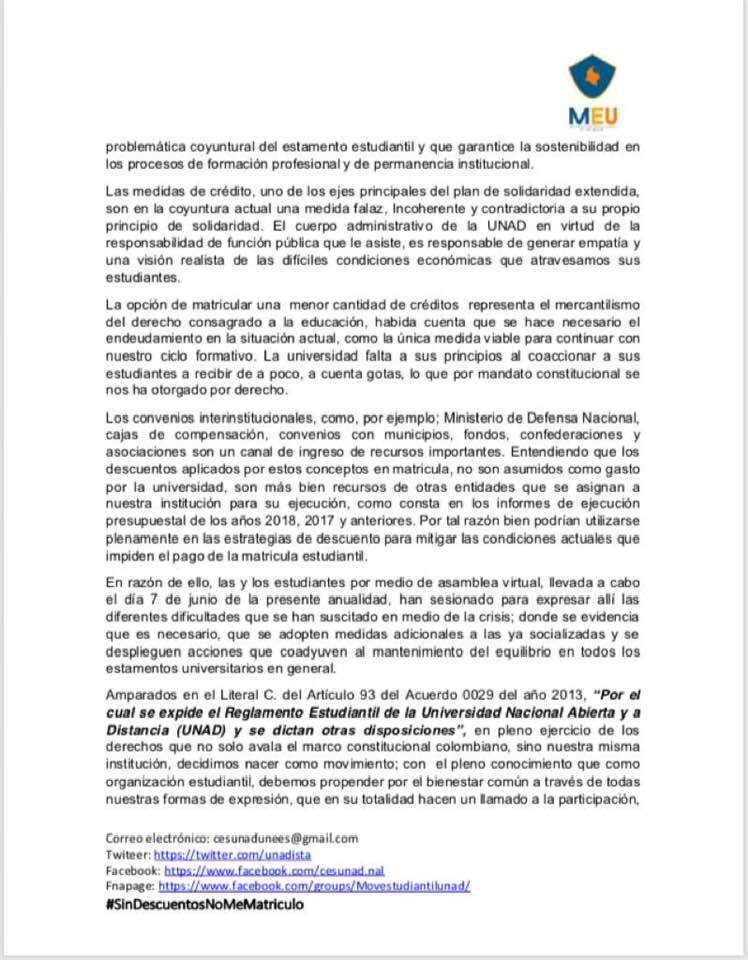 Movimiento Estudiantil Unadista 1 de Mayo tweet media