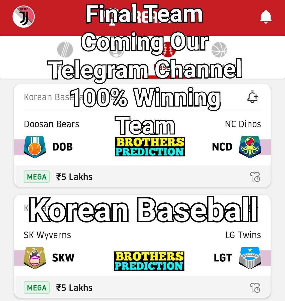 basketball_d11's tweet photo. Hae vs log || Kih vs Sal Baseball #Dream11 Team Coming Soon Our TELEGRAM
Join Us๐ฅฐ
Final Team Coming Our Telegram
Channel Link๐
https://t.co/RmgyaMp7Ge
#possibleLineups
@Dream11 #baseball #kihvssal #haevslog #playing9 #koreanbaseballLeague https://t.co/ESwUreF6sw https://t.co/6IP9hGU1d4