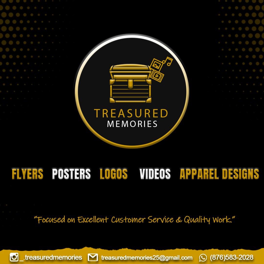 Looking for a reliable service that offers logos, posters, apparel designs and more?
Look no further than Treasured Memories! 💻
For more info follow us on IG: @_.treasuredmemories