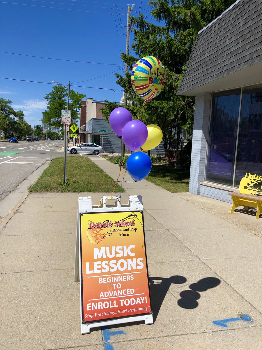 DSRPRoyalOak's tweet photo. Folks we are OPEN for business! It felt great to flip that sign on the front door today! So excited to make music with people. ￼￼￼ https://t.co/FnFXBNo2oB