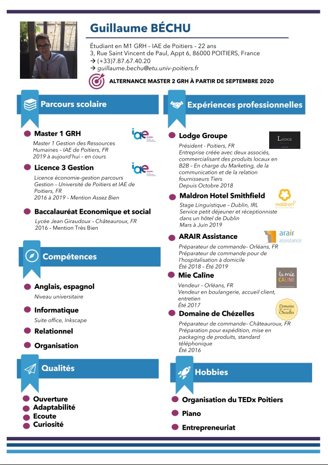 niort_tech's tweet photo. Guillaume Béchu est à la recherche d'un entreprise pour une alternance en RH. 
Contact : guillaume.bechu@etu.univ-poitiers.fr https://t.co/FdKENpblhx