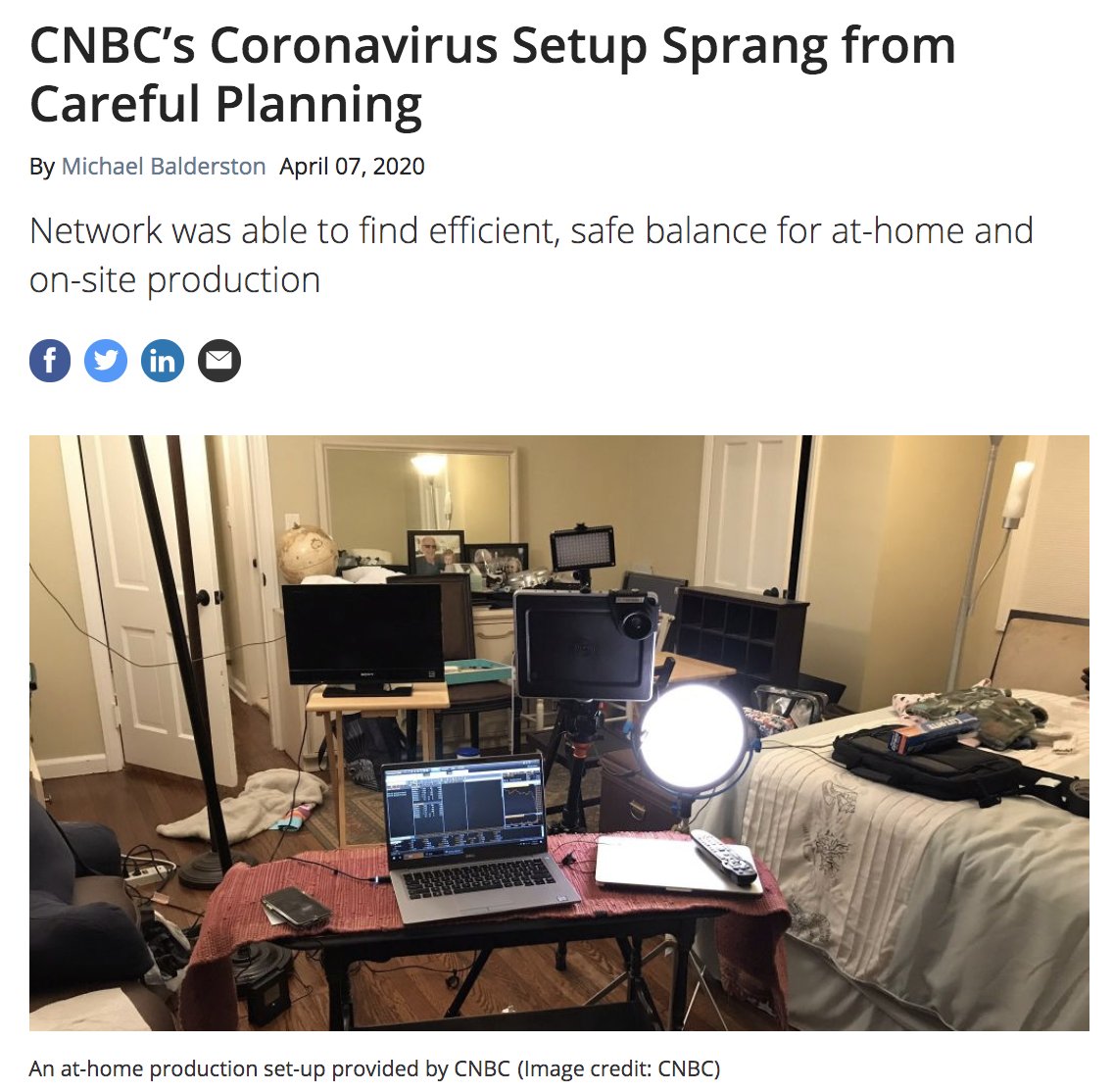 Padcaster is happy to help <a href="/CNBC/">CNBC</a> anchors adjust to the “new normal” of at-home remote news reporting! bit.ly/3f4bKwl #workfromhome #wfh #COVID19 #iPad #SocialDistancing #remotework