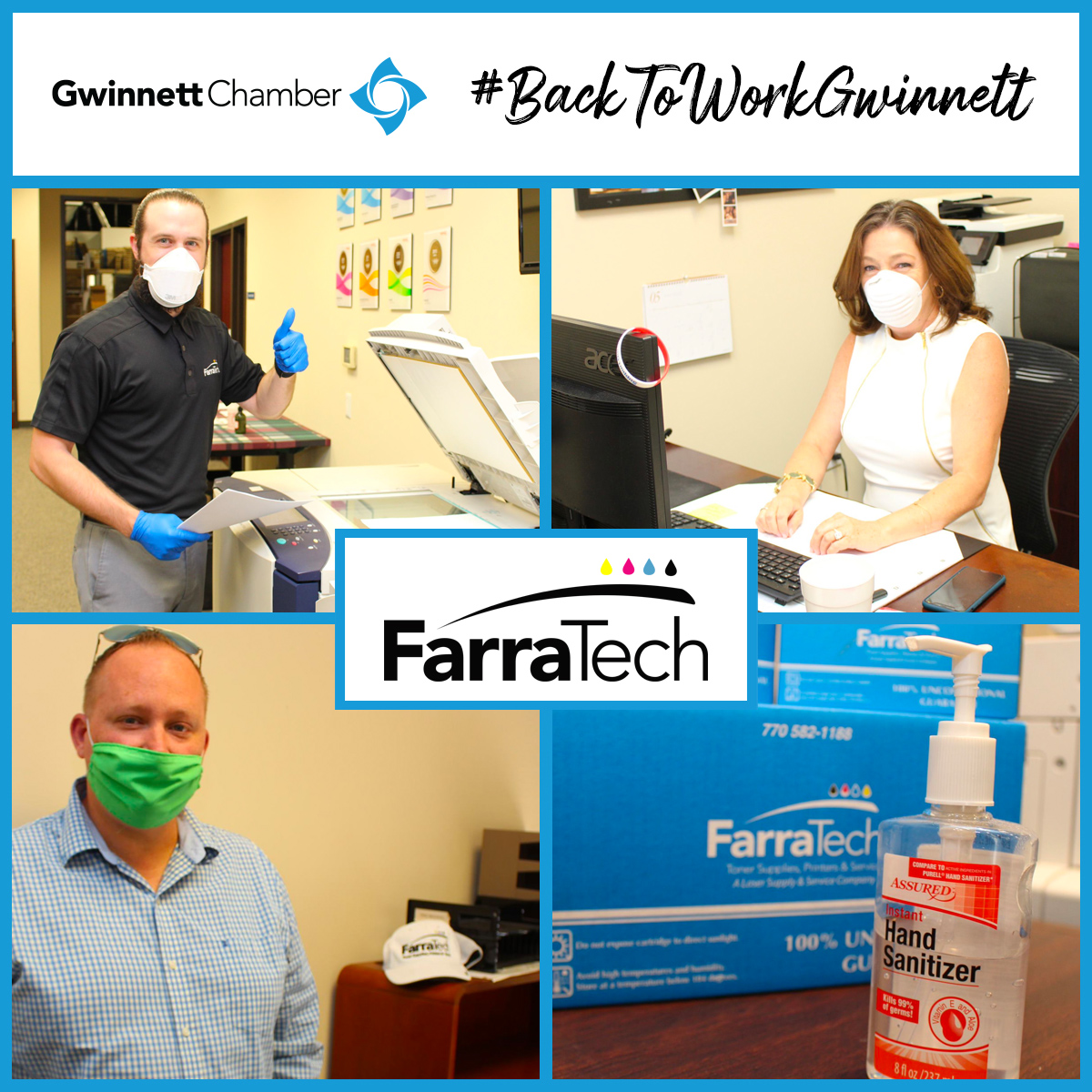 GwinnettChamber's tweet photo. It’s time to kick start the economic recovery and the Gwinnett Chamber is taking the lead in getting businesses safely back to work. Thank you to our member, Farratech, for doing the same! https://t.co/pIfMiyWaS8