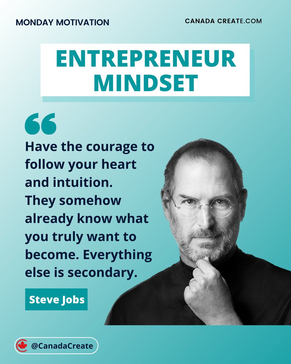 CanadaCreate's tweet image. #MotivationMonday with Steve Jobs 💪🏼