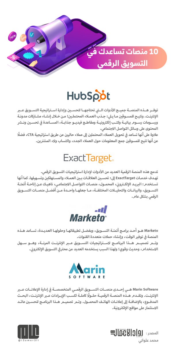 i3amer3li's tweet image. 10 منصات تساعدك في التسويق الرقمي .. 
#mkt_art