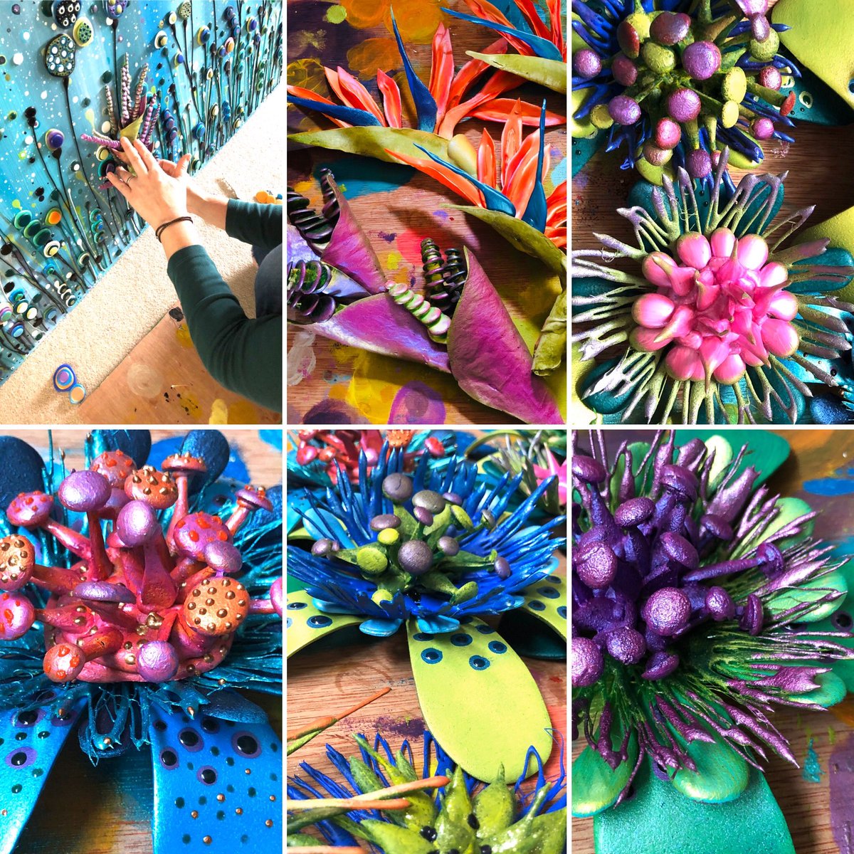 VFrance_Artist's tweet photo. There are so many exquisitely intricate and unique elements within each piece of my original artwork! Now the magic really begins! 💙👌 #mixedmedia #originalartwork #uniquestyle #WIP #commission #tropical #gorgeous #vibrant #texture #exquisitedetail #lovemyjob💙 https://t.co/2YYBiQHuDe