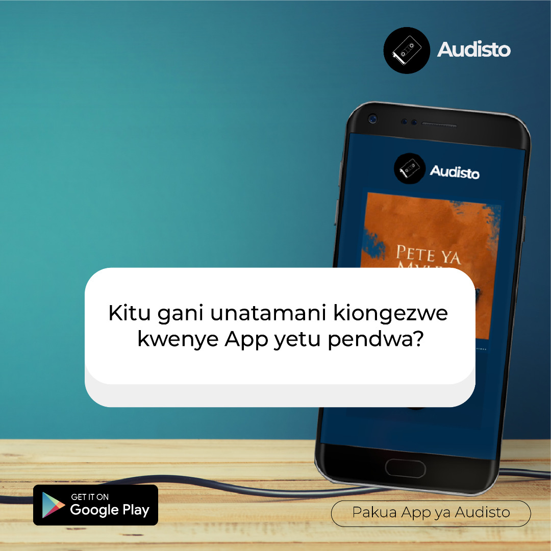 audistoapp's tweet photo. Kipi tuongeze  ili uendelee kufurahia simulizi kutoka kwenye app yetu?
.
.
Pakua application ya @audistoapp katika Play Store uweze kusikiliza simulizi za kusisimua kwa lugha ya Kiswahili.
.
.
#simulizi #hadithi #audistoapp #swahili #tanzania #mapenzi #stori https://t.co/wyWTo84zSn