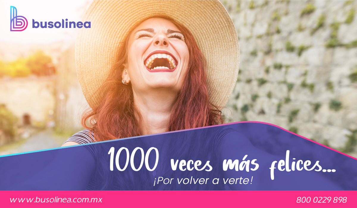 Busolinea's tweet photo. 1000 veces más felices... ¡Por volver a verte!
Reserva tus boletos en: https://t.co/TOh2Zbc5sa https://t.co/swK6bJa7zu