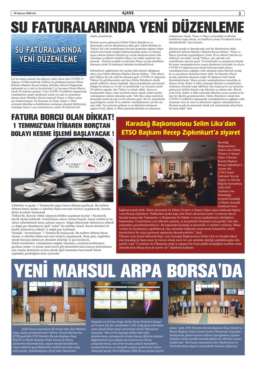 edirneajans's tweet photo. GAZETENİZİ ŞİMDİ OKUYUN... EDİRNE AJANS GAZETESİ... #suborcu #elektrikborcu #edirnebelediyesi #trepaş #tredaş #siyaset #haber #edirnehaberleri https://t.co/Lyl3zYUtU2