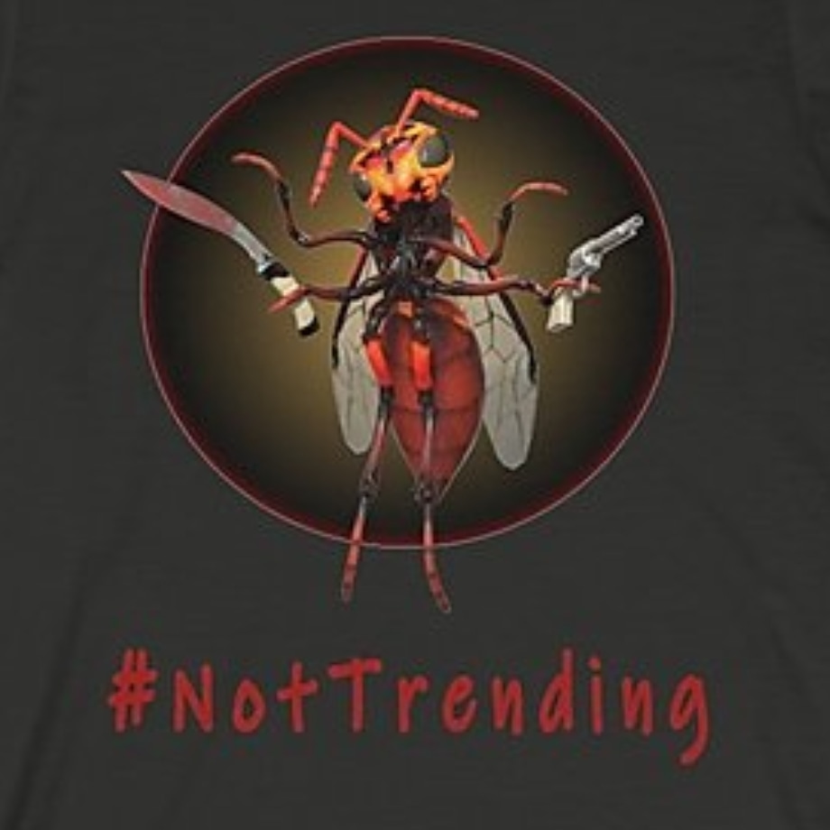 EarthBorn_Mega's tweet photo. This week- Show some love for your favorite under-rated artists with this "#NotTrending, murder hornet don't care" tee-shirt.

#indie #underground #undergroundculture #art #artists #music #musicians #filmmakers #directors #actors #clothing #shirts #funshirts #hornet #murderhornet https://t.co/N0OZAK7gR8