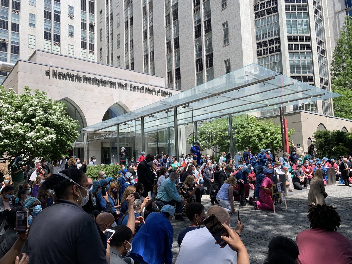 A humbling, powerful moment today taking a knee with my <a href="/nyphospital/">NewYork-Presbyterian</a> colleagues. 9 minutes for Mr. Floyd and so many others. Hundreds and hundreds took part across our enterprise. We are united, we will act. #BlackLivesMatter