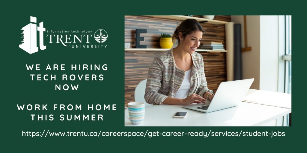 Trent_IT's tweet photo. Are you looking for exciting opportunities to connect with faculty and work from home? Apply today at https://t.co/oups41xJ9g https://t.co/ffsFLj5Vcj