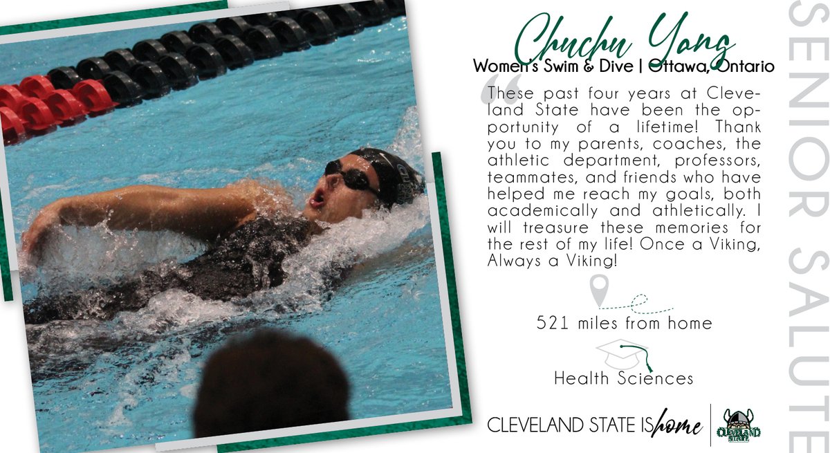 CSU_Athletics's tweet photo. Today's #SeniorSalute features

💚Kasheem Thomas
💚Evan Cheek
💚Ryan Ford
💚Chuchu Yang

As champions in the classroom, community &amp; competition you are Vikings Forever and always remember #CleStateIsHome https://t.co/HCZJYU7IN4