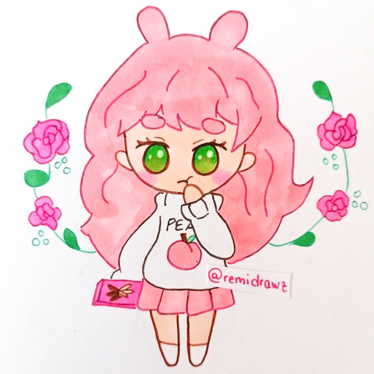 remidrawz's tweet photo. chibi girl peach eating pocky
it was a dtiys challenge :) for more go on instagram :)
#chibi #chibigirl #peach #pocky #art #chibiart #cuteart #dtiys https://t.co/kXFIlyMlxA