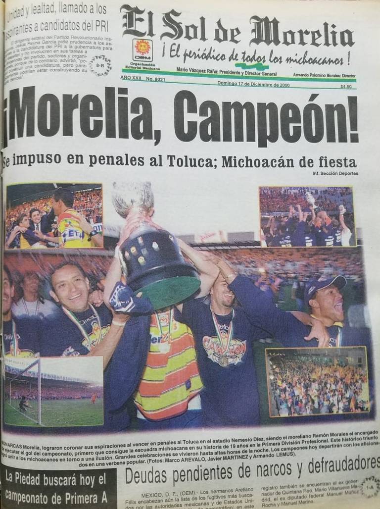 FutbolistasAXEM's tweet photo. #AXEMRetro 🇦🇷 Confirmada oficialmente la desaparición de los Monarcas de Morelia, recordamos los argentinos que fueron artífices de su único título (año 2000) en la #LigaMX 🇲🇽: Ángel Comizzo, Darío Franco y Jorge Almirón. https://t.co/ing7lnkmuO